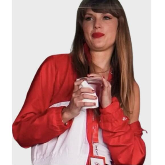 New Era Women's Kansas City Chiefs Red/White Jacket Sz S Unisex NFL Taylor Swift - Picture 2 of 12